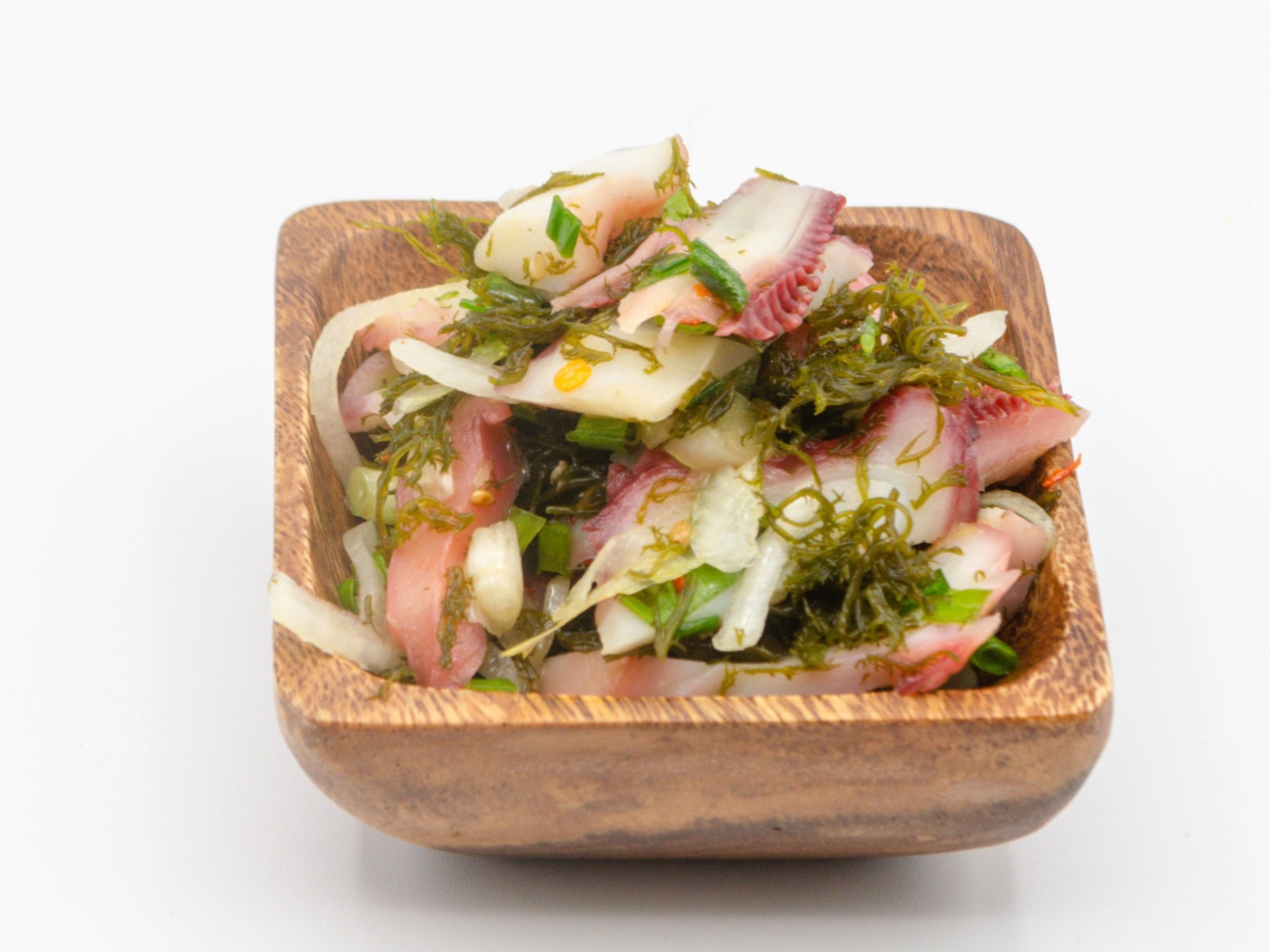 Limu Tako Poke from Yama's Fish Market — Thinly cut tako, limu, sliced round onions and diced green onions.  Click for available sizes/pricing