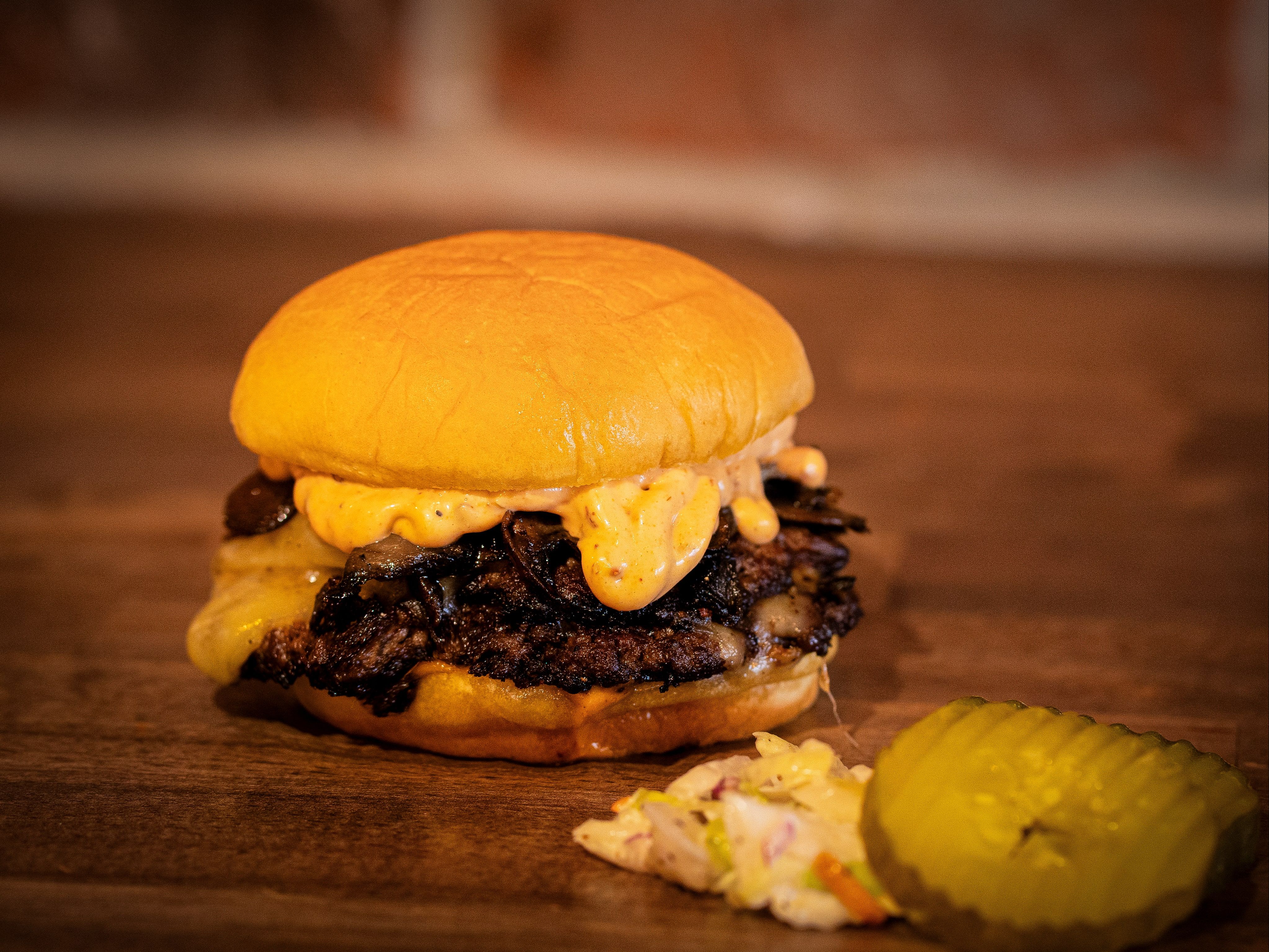 Mushroom Wagyu Smash Burger.