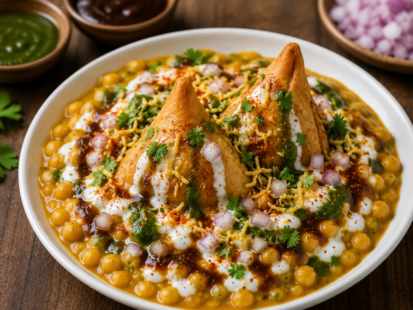 RAGADA SAMOSA CHAT.