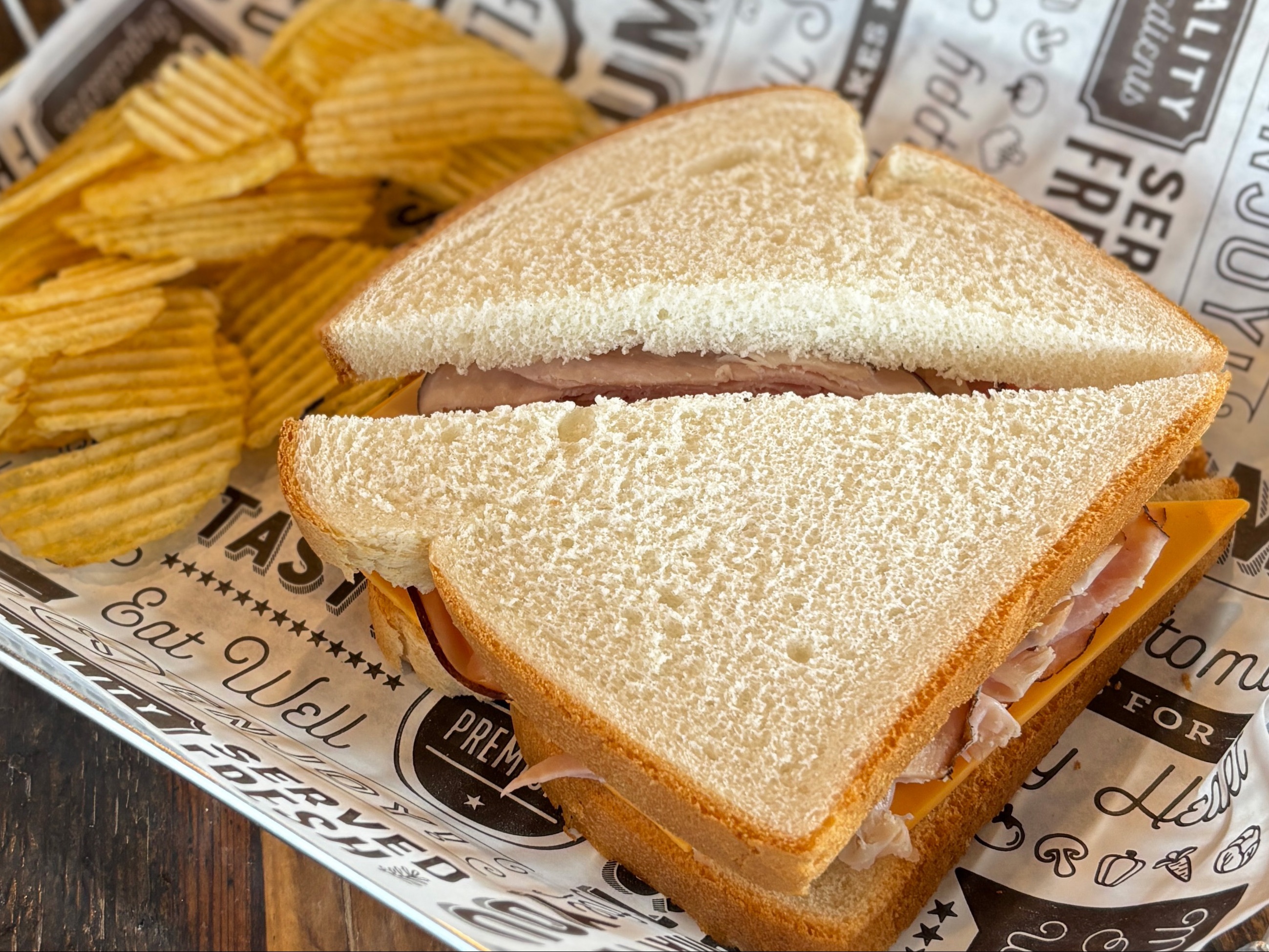 Kids Ham & American Cheese Sandwich.