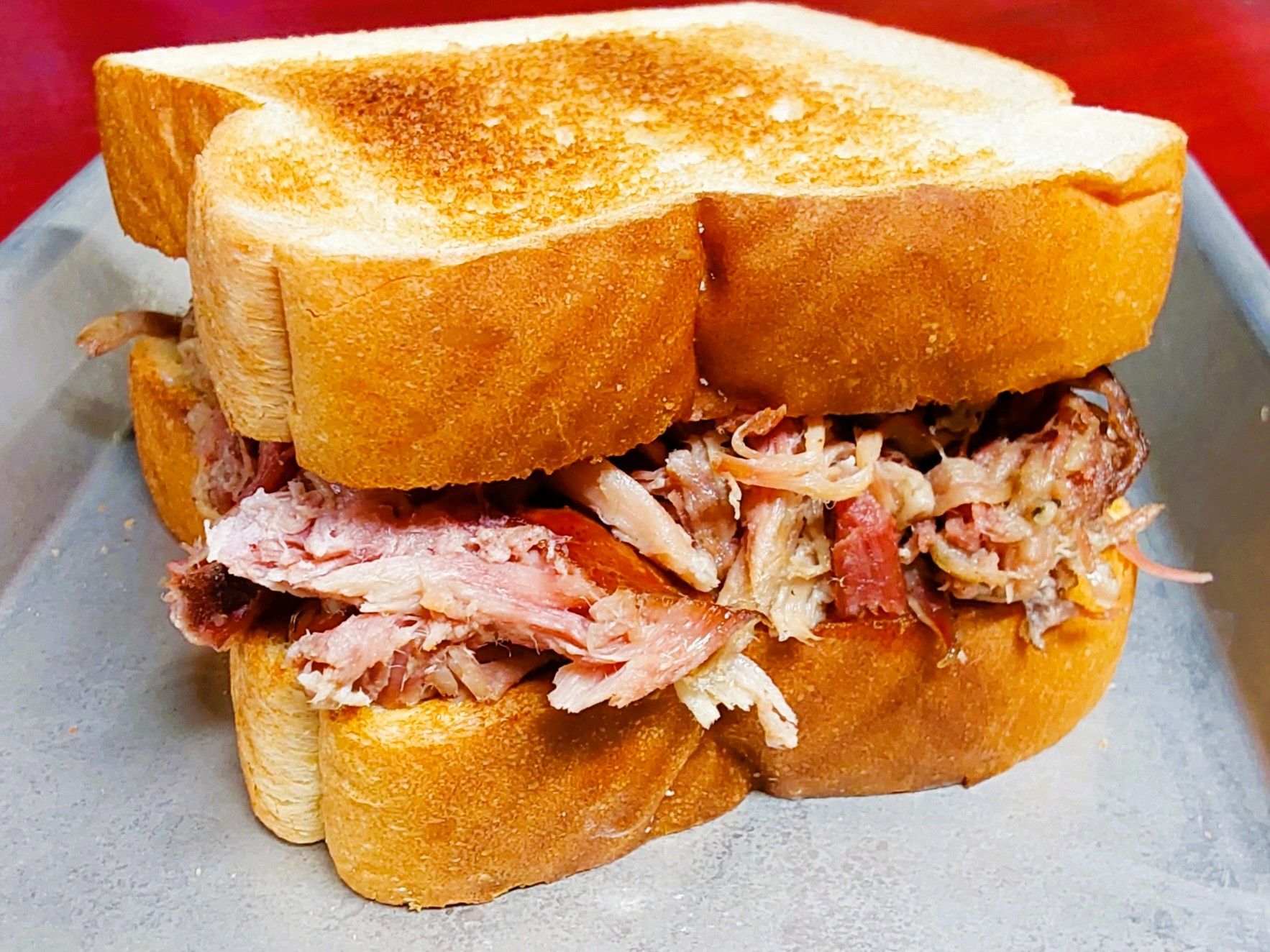 Deluxe Pulled Pork Sandwich.