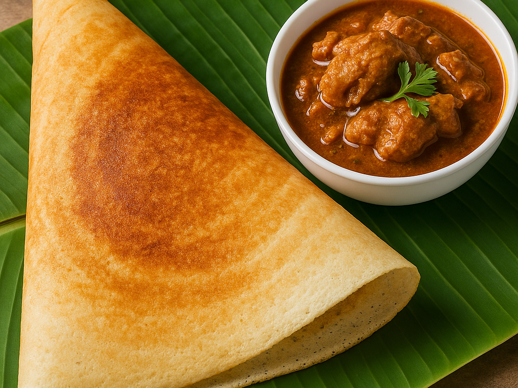 Dosa with Chicken curry