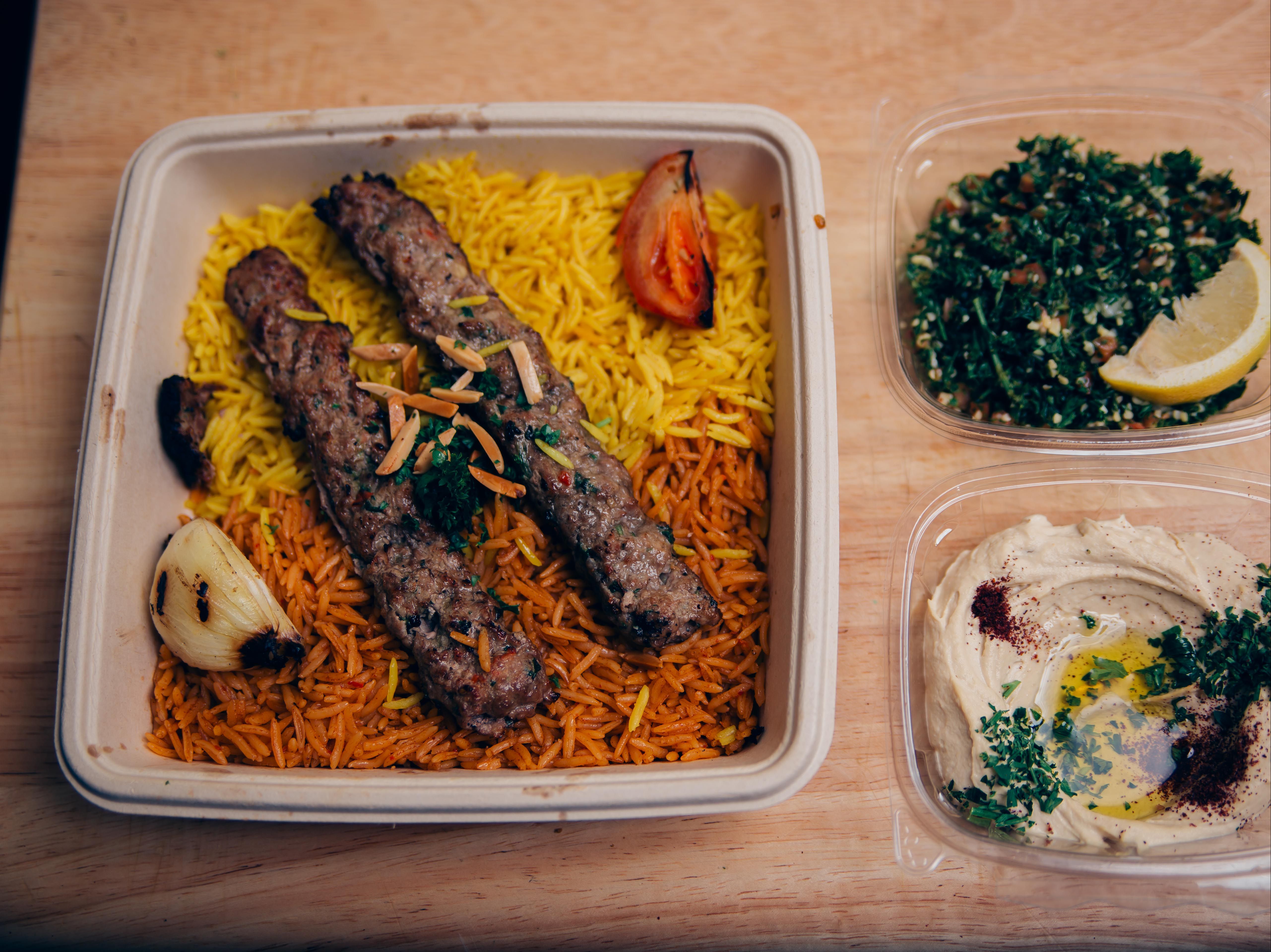 Lamb Kabob Entree.