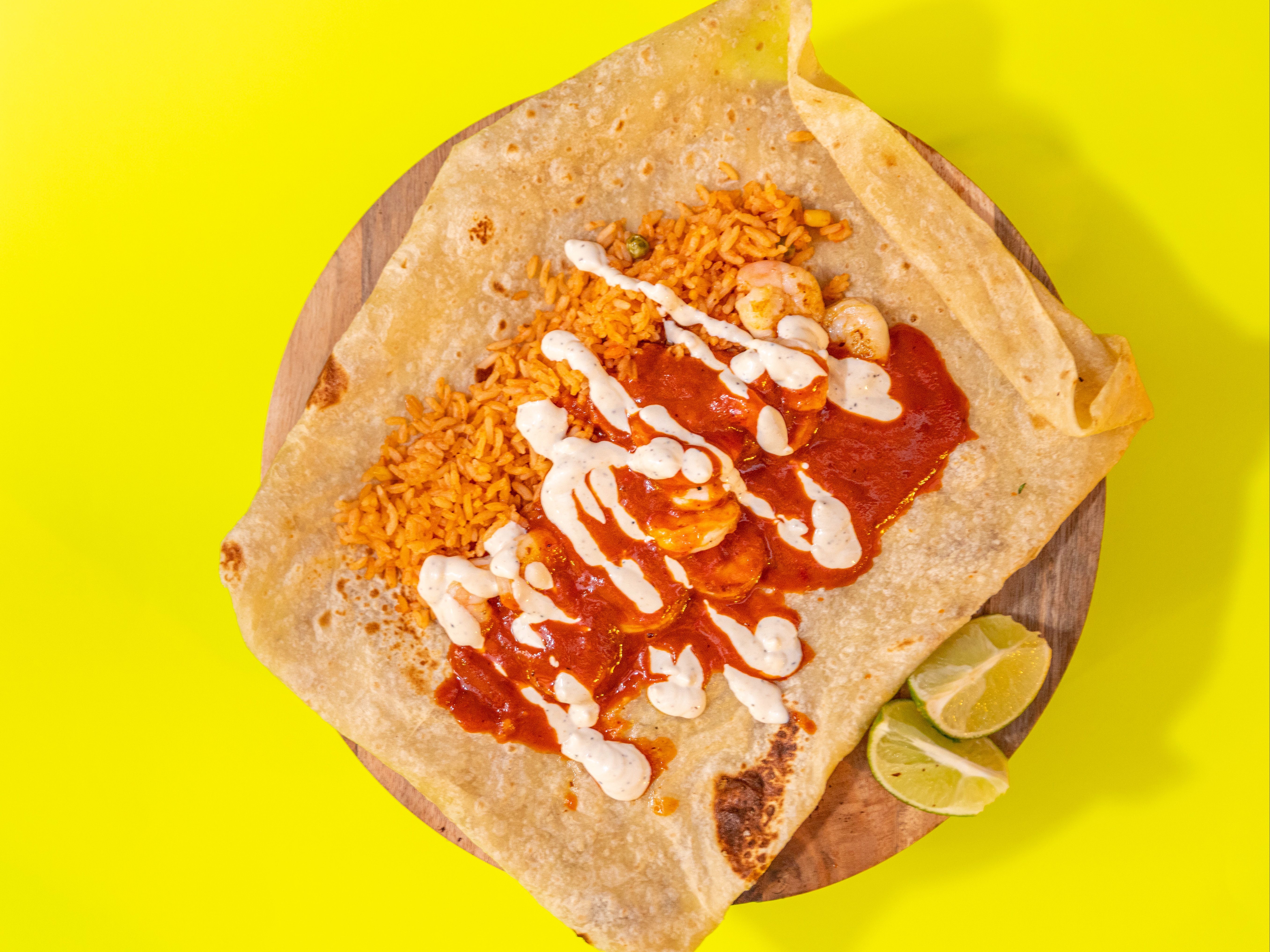 Diablo Shrimp Burrito.
