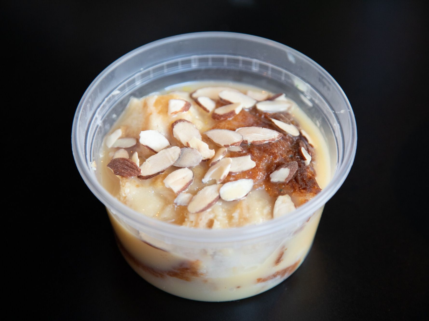 White Chocolate Almond Bread Pudding.