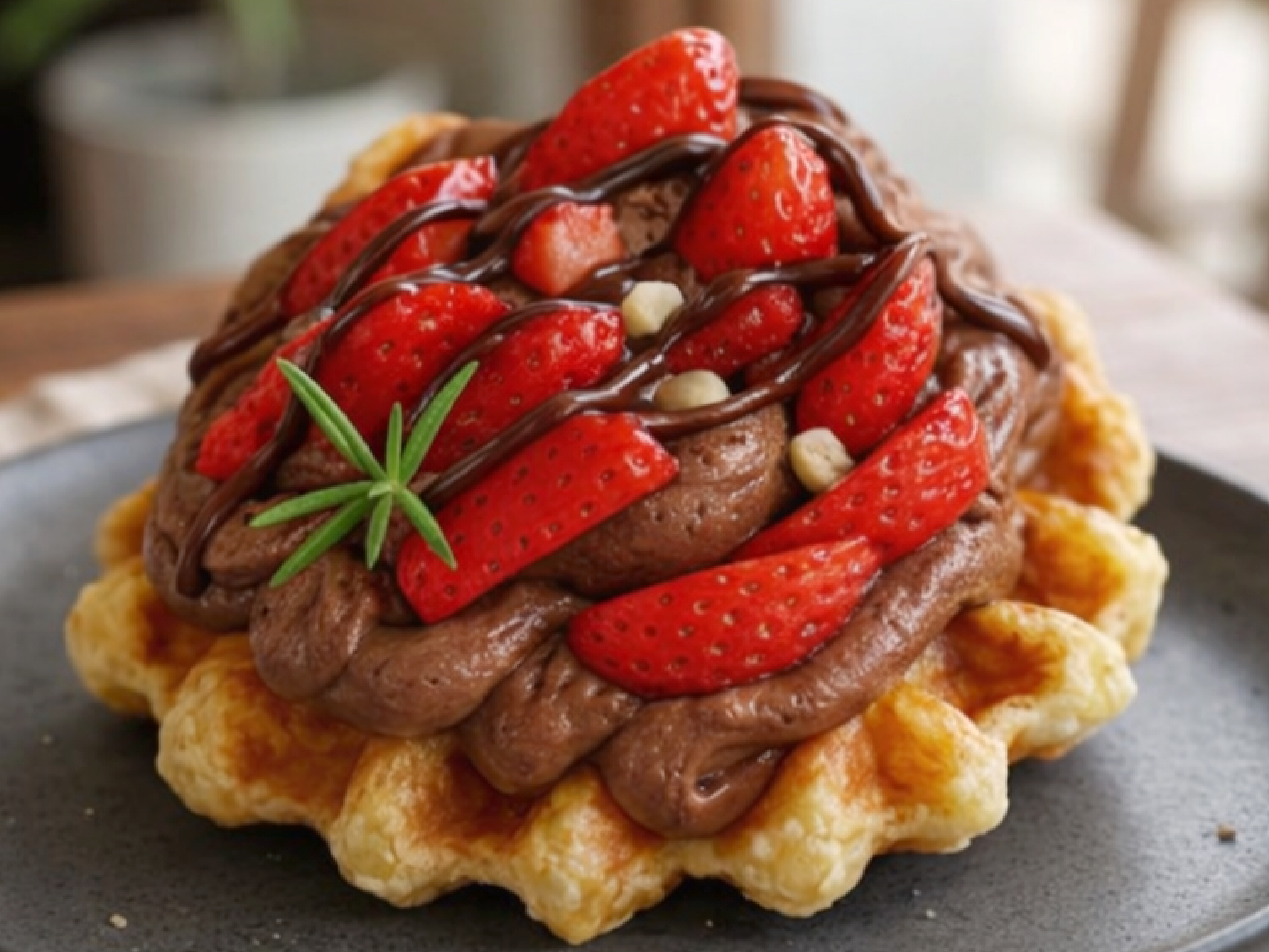 Chocolate Strawberry Croffle.