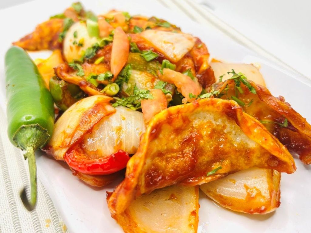 Veggie Chilli Dumplings.