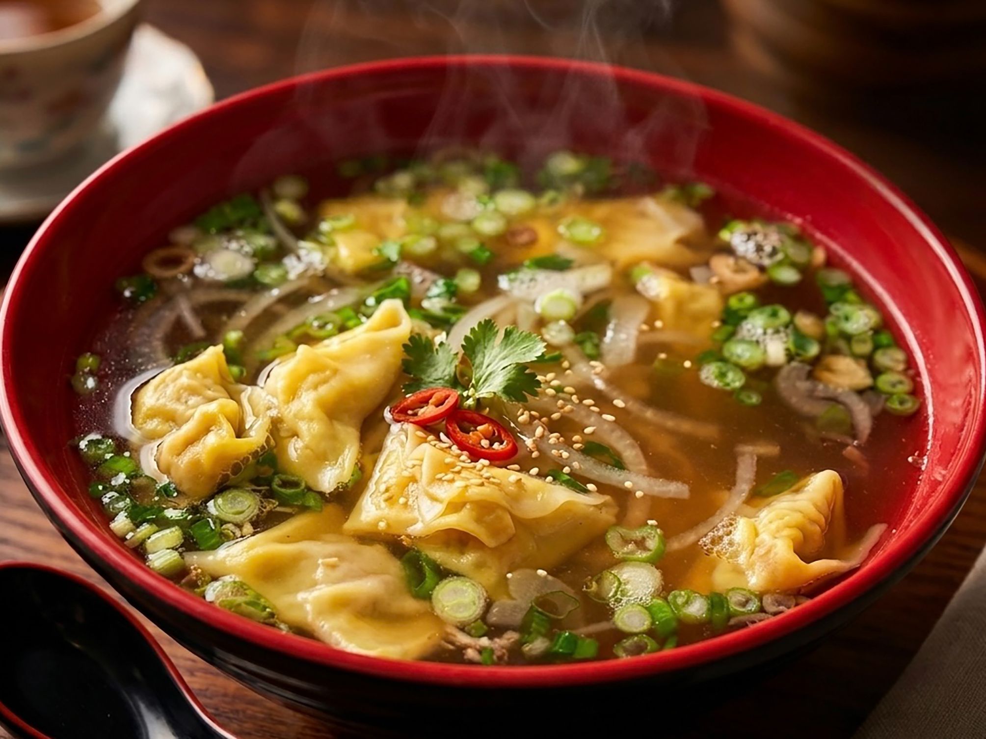 P5. WONTON & NOODLE SOUP.