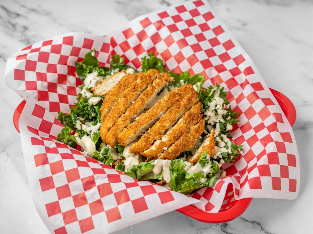 Crispy Chicken Kale Salad.