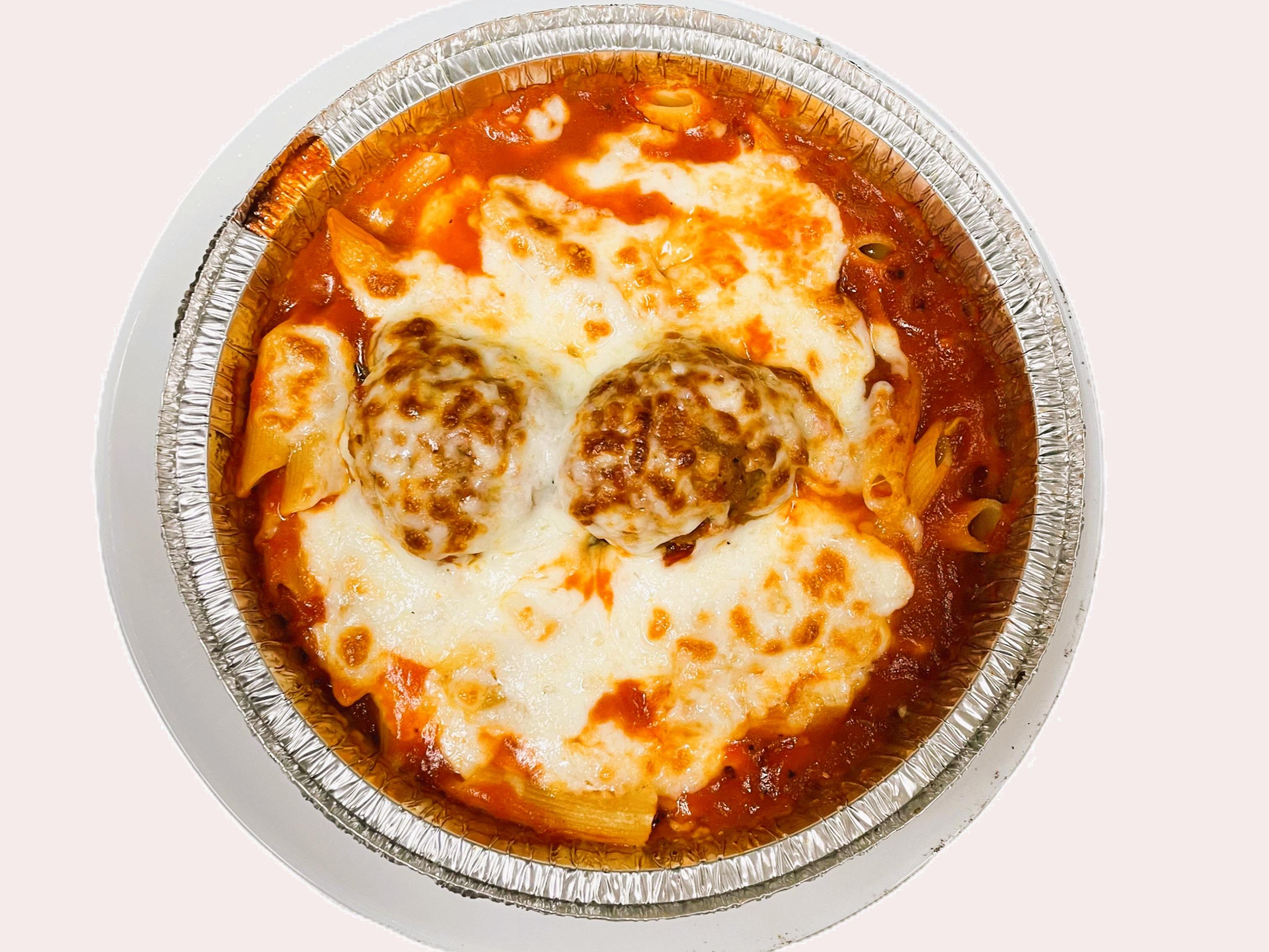 Baked Ziti with Meatballs.