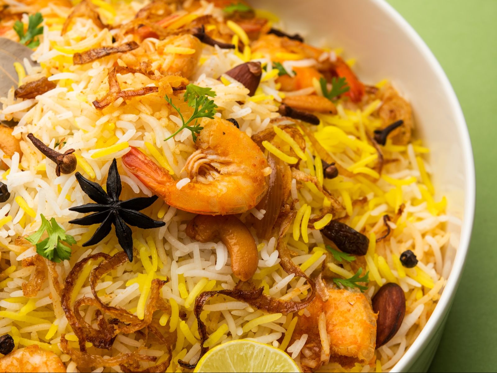 Little Spice Spl Shrimp Biryani.