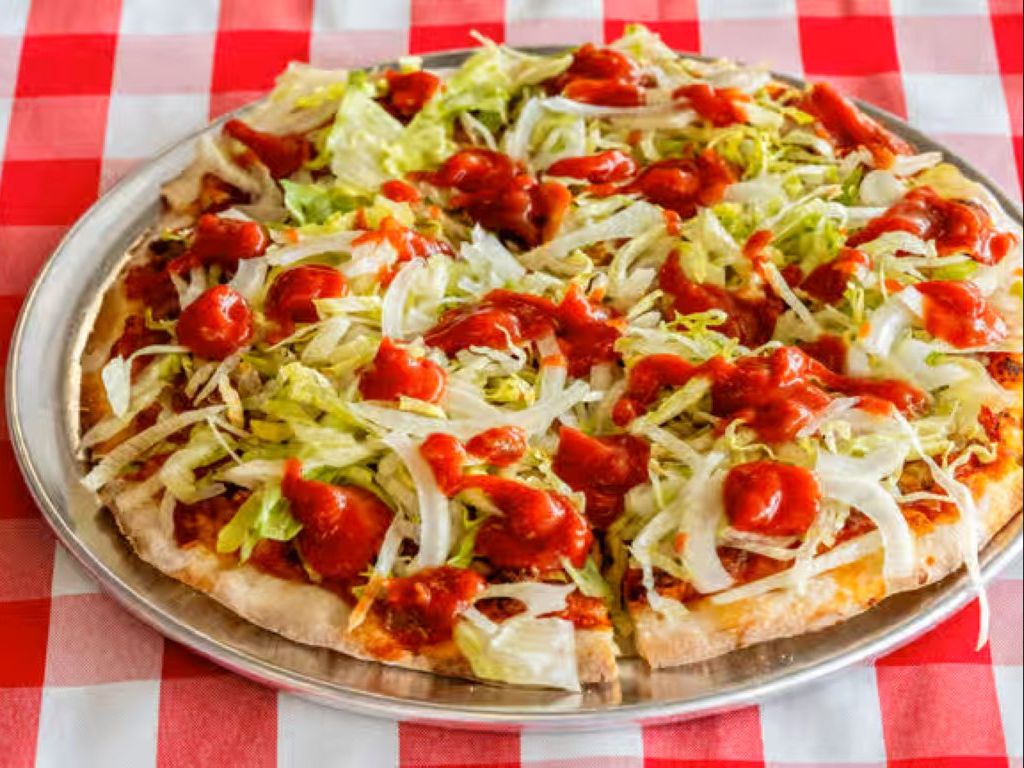 Small 9" Taco Pizza.
