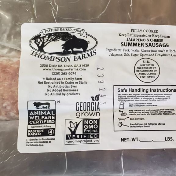 Summer Sausage Fully Cooked - Jalapeno & Cheese