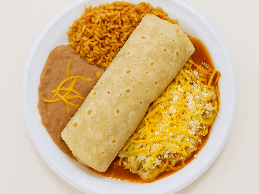 Shredded Beef, Beans Burrito