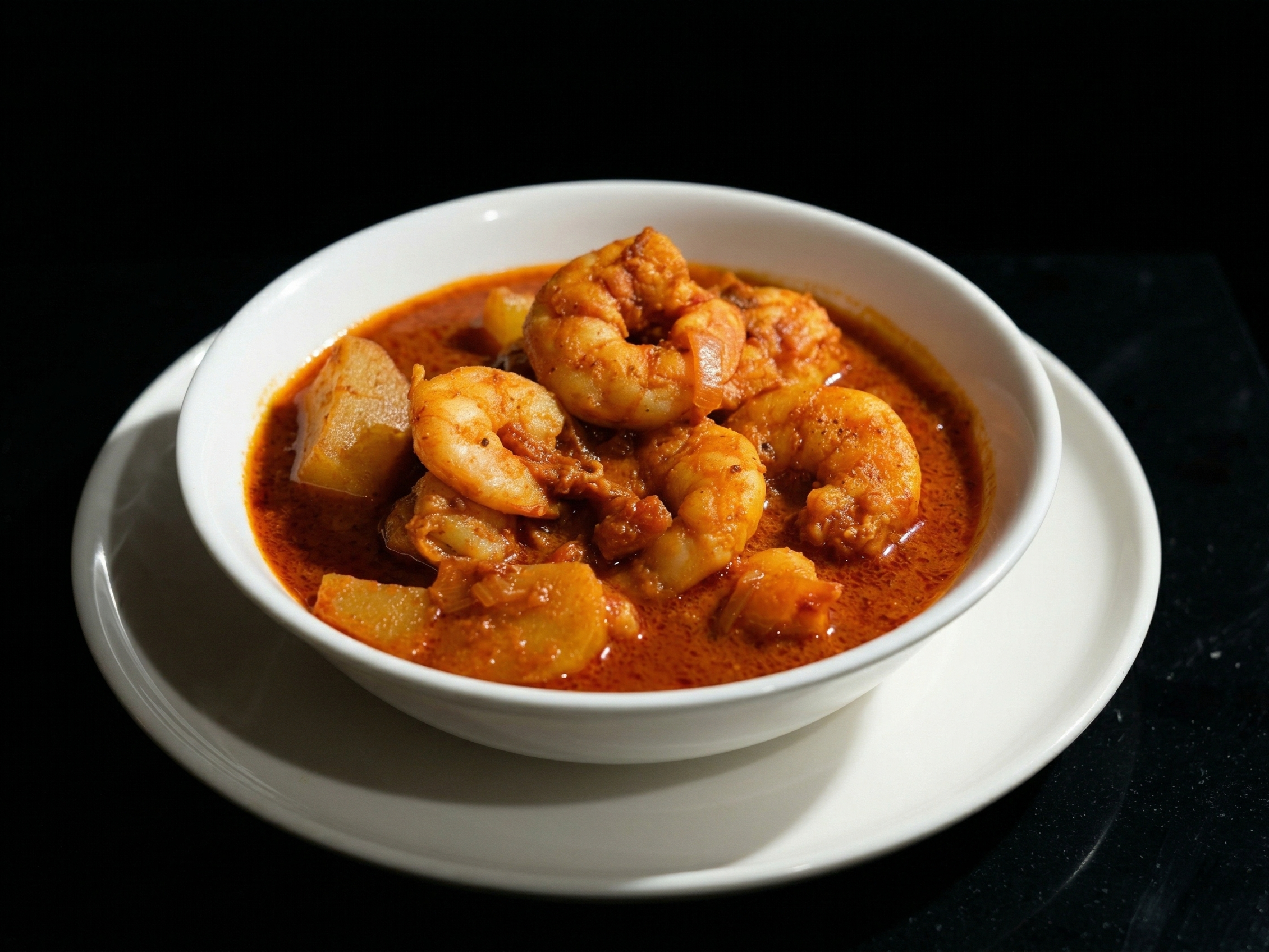 Shrimp Vindaloo (GF, NF, DF).