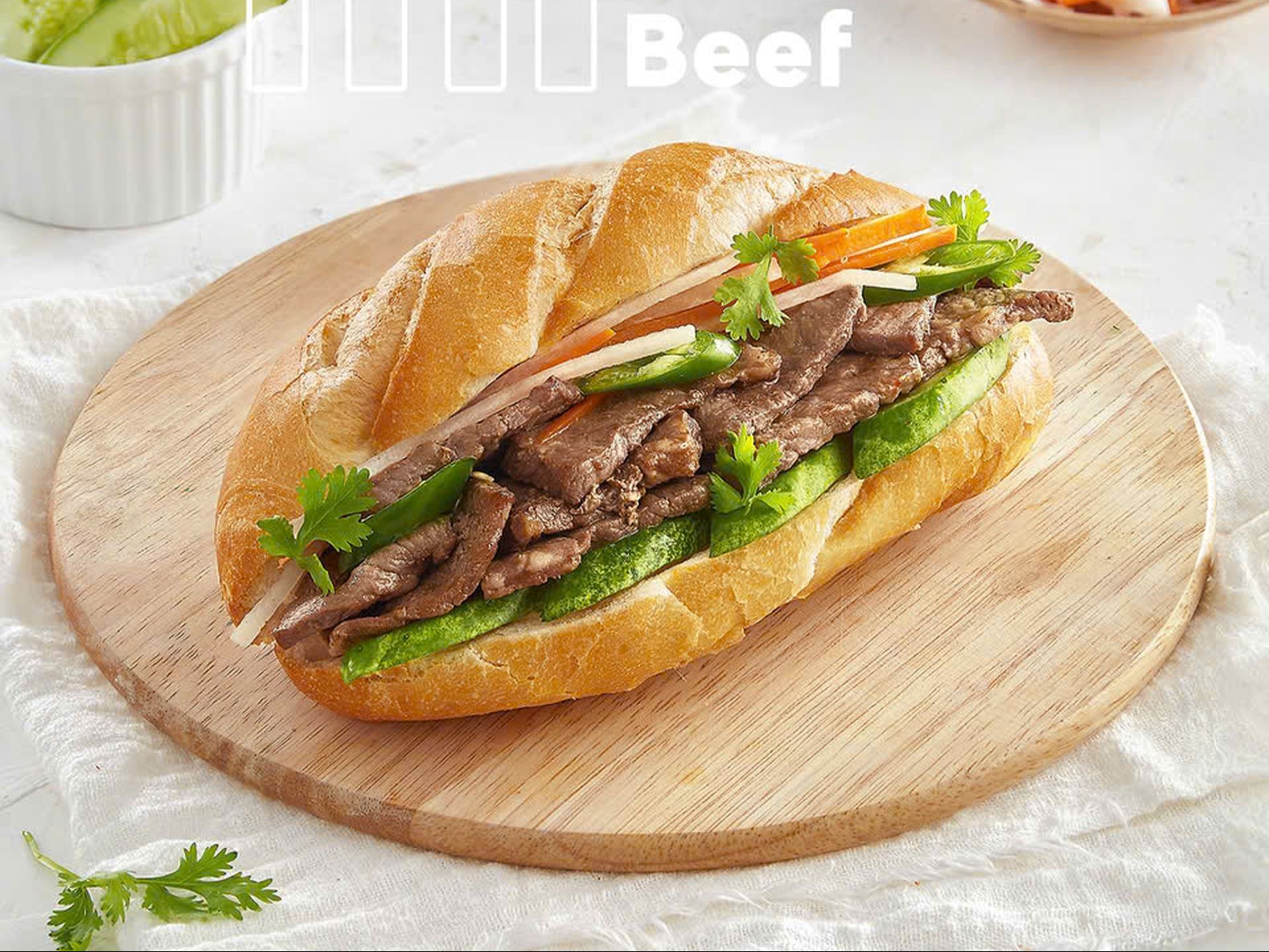BBQ Grilled Beef Banh Mi.