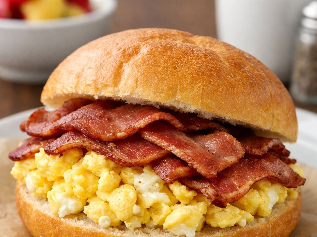 Eggs w/Turkey Bacon Sandwich.