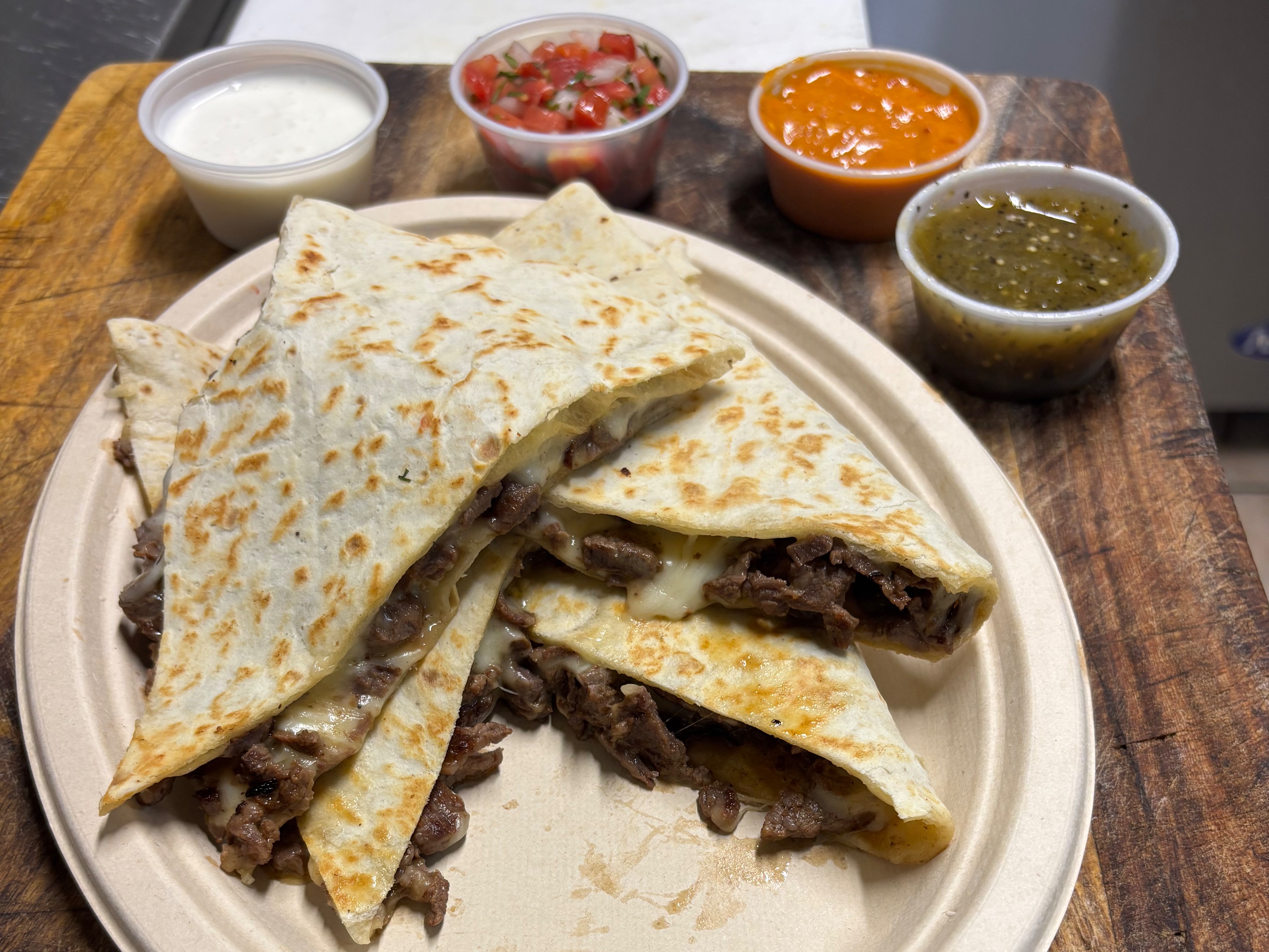 Spicy Shrimp Quesadilla.