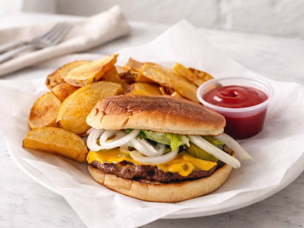 Kids Burg w Fries.