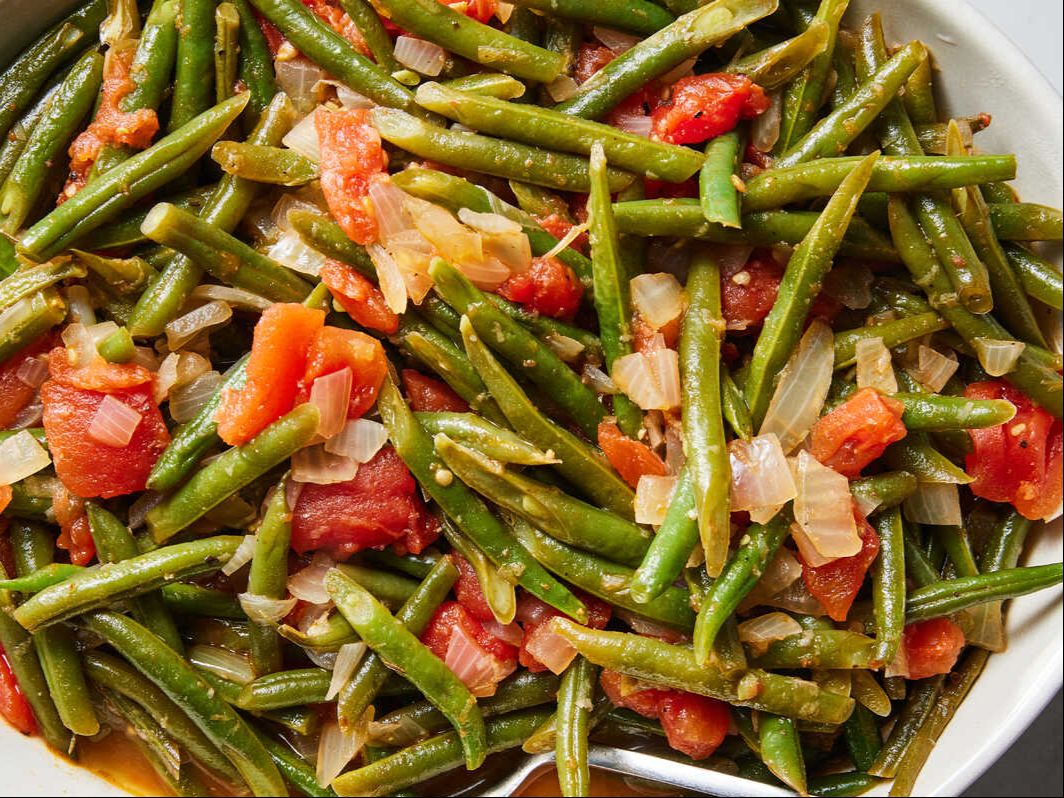 Athenian String Beans in Tomato Sauce (Half Tray).
