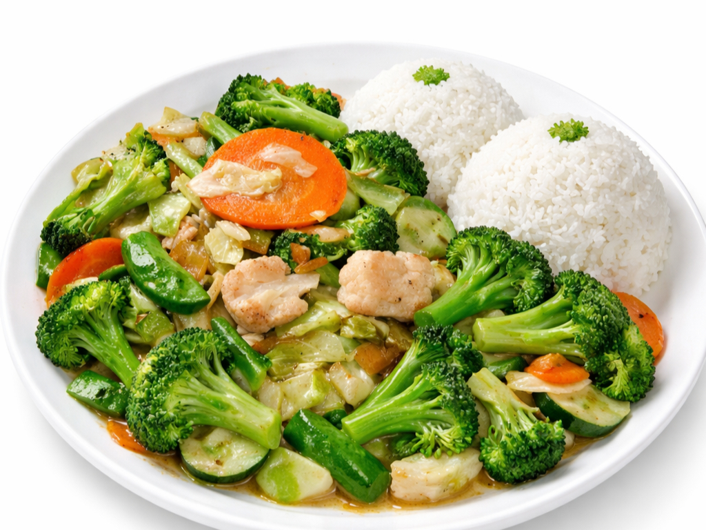 Garlic Sautéed Mixed Veg (Lunch & Dinner).