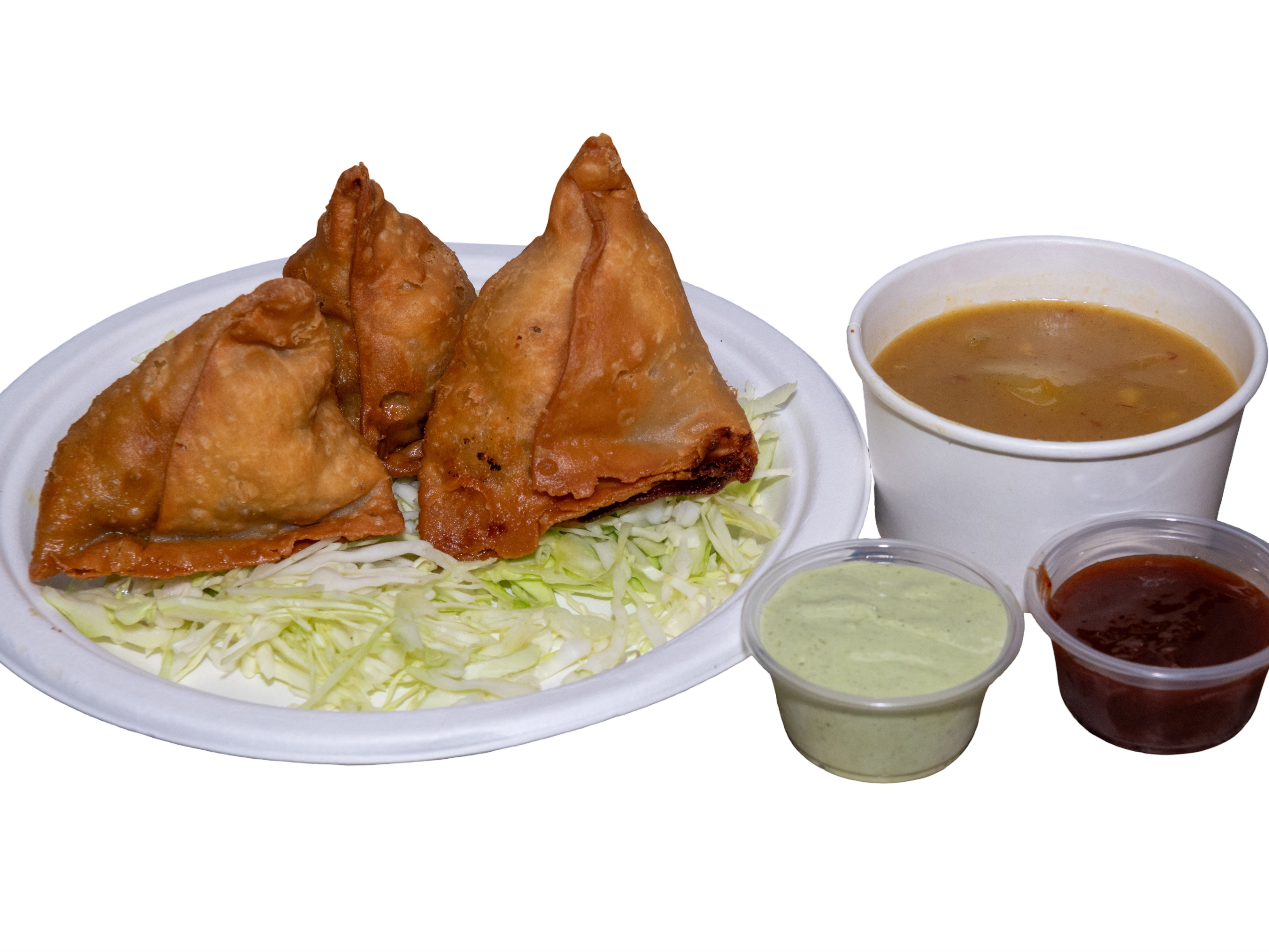 41. Samosa With Veg Curry (3 Pcs.).