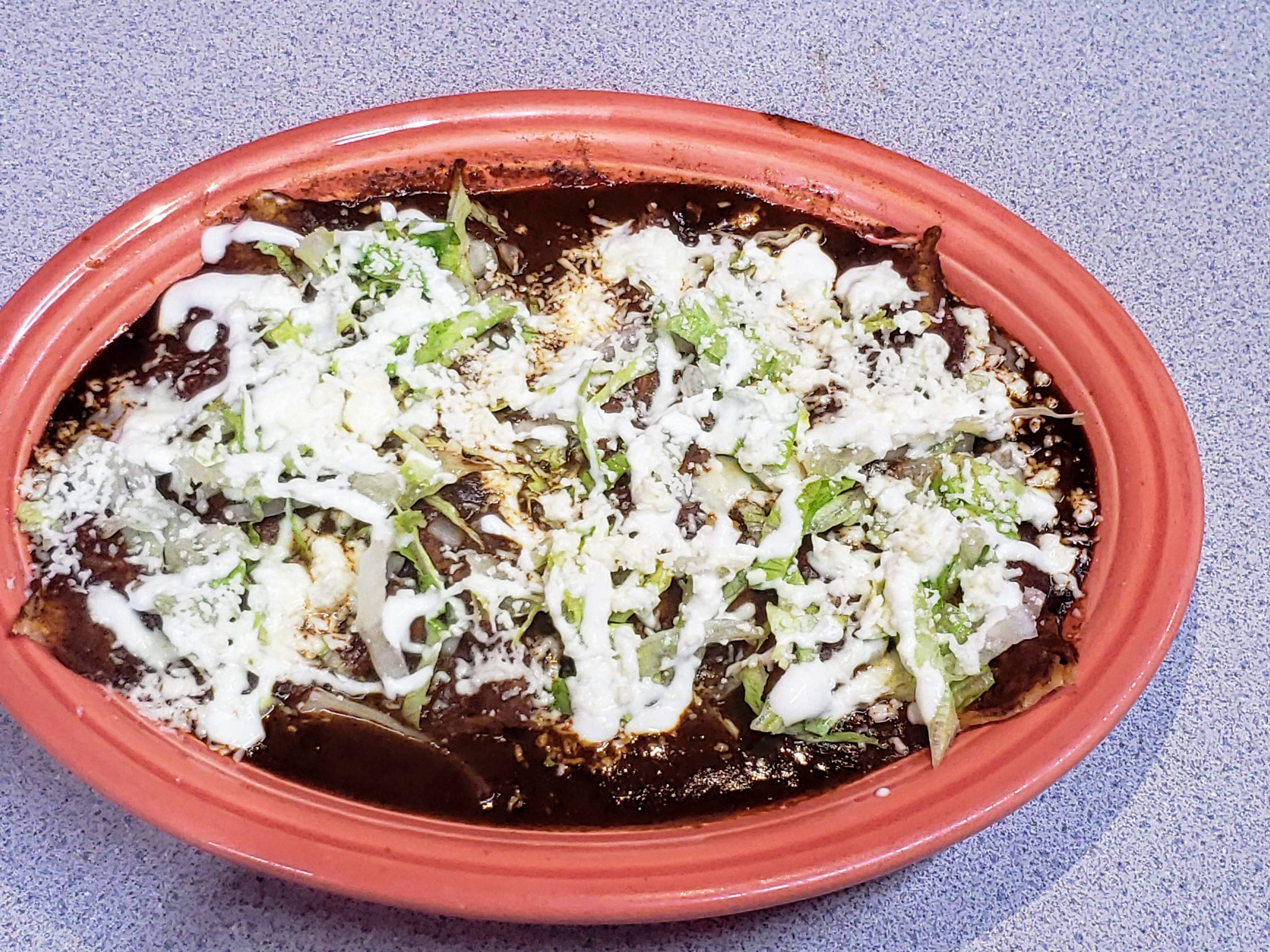Mole Enchiladas Solas.