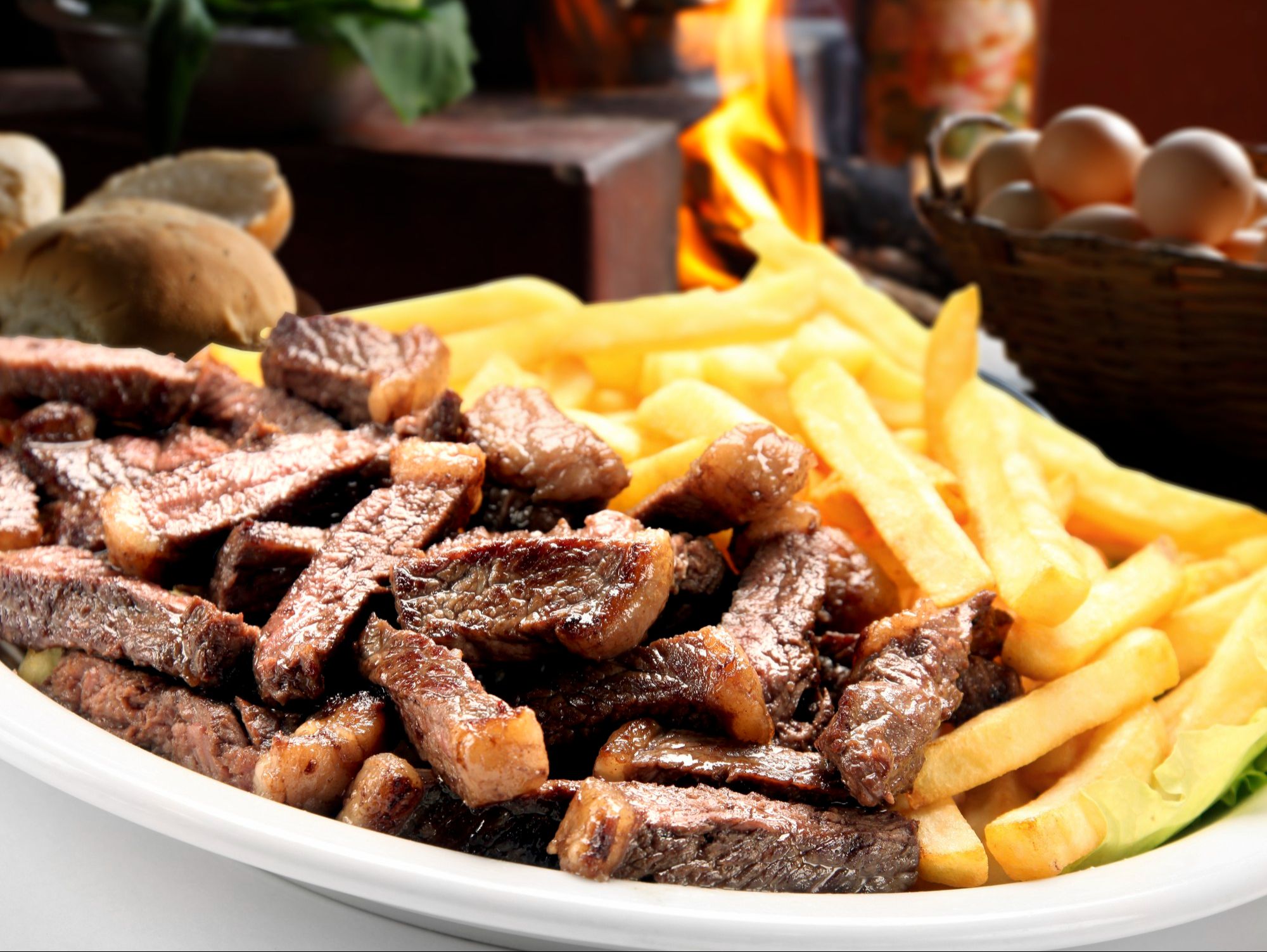 BBQ Brisket Over Fries.