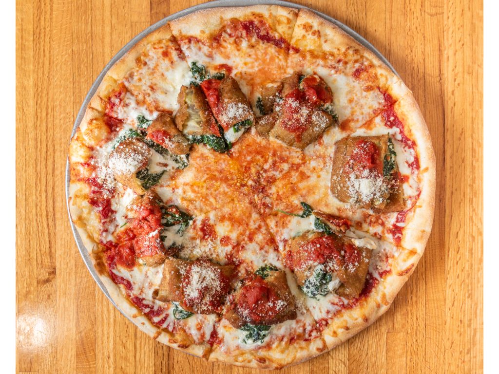 Md Eggplant Rollatini Pizza.