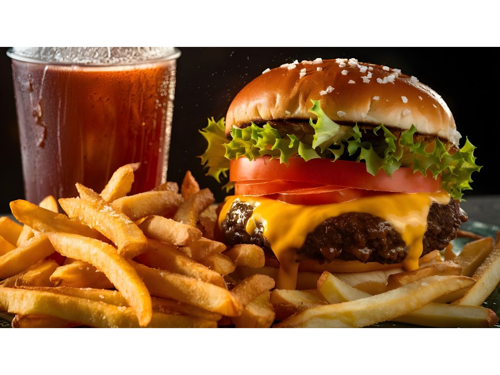 CHEESE BURGER w/FRIES.