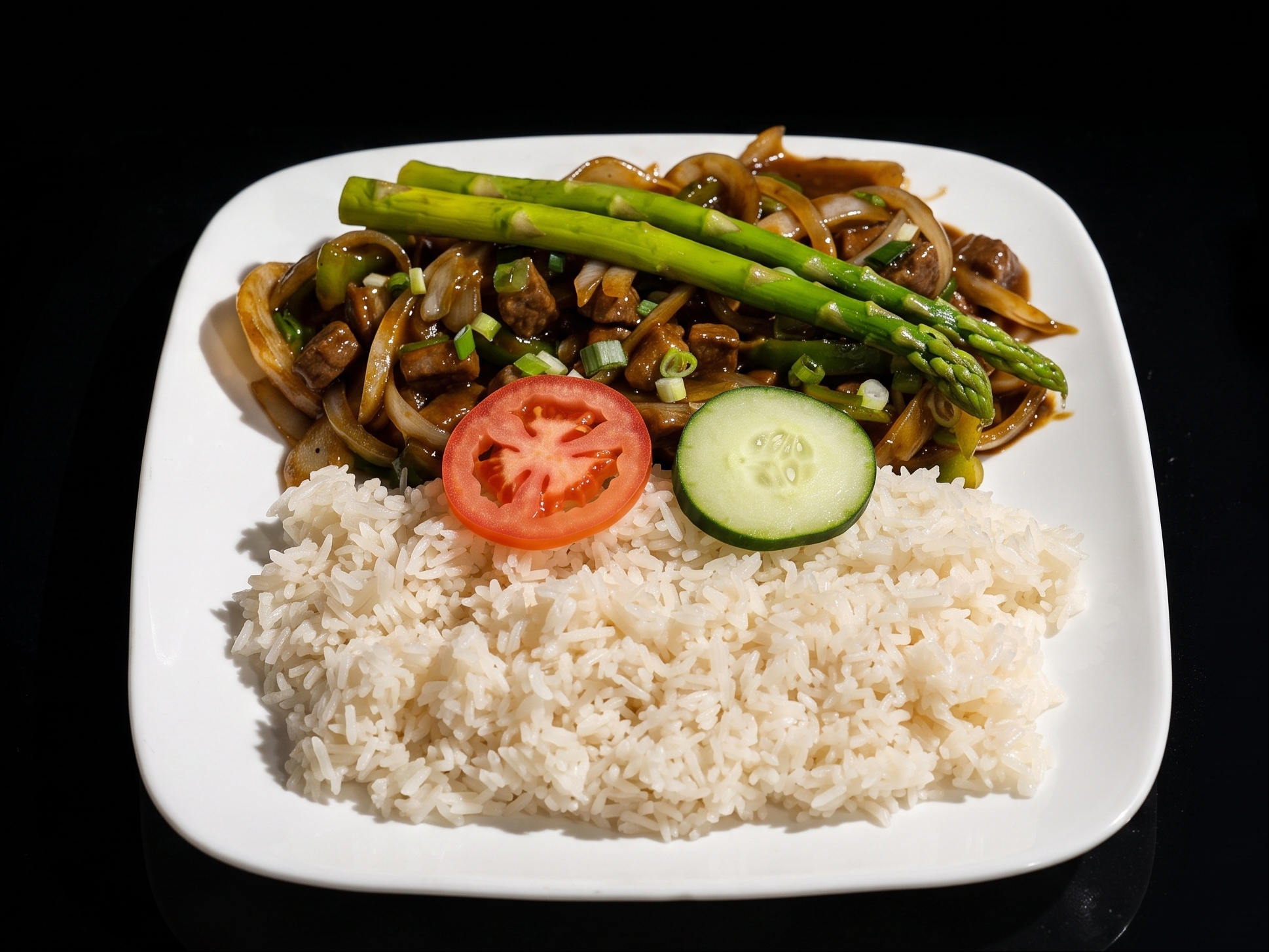 Lunch Shaking Beef Asparagus.