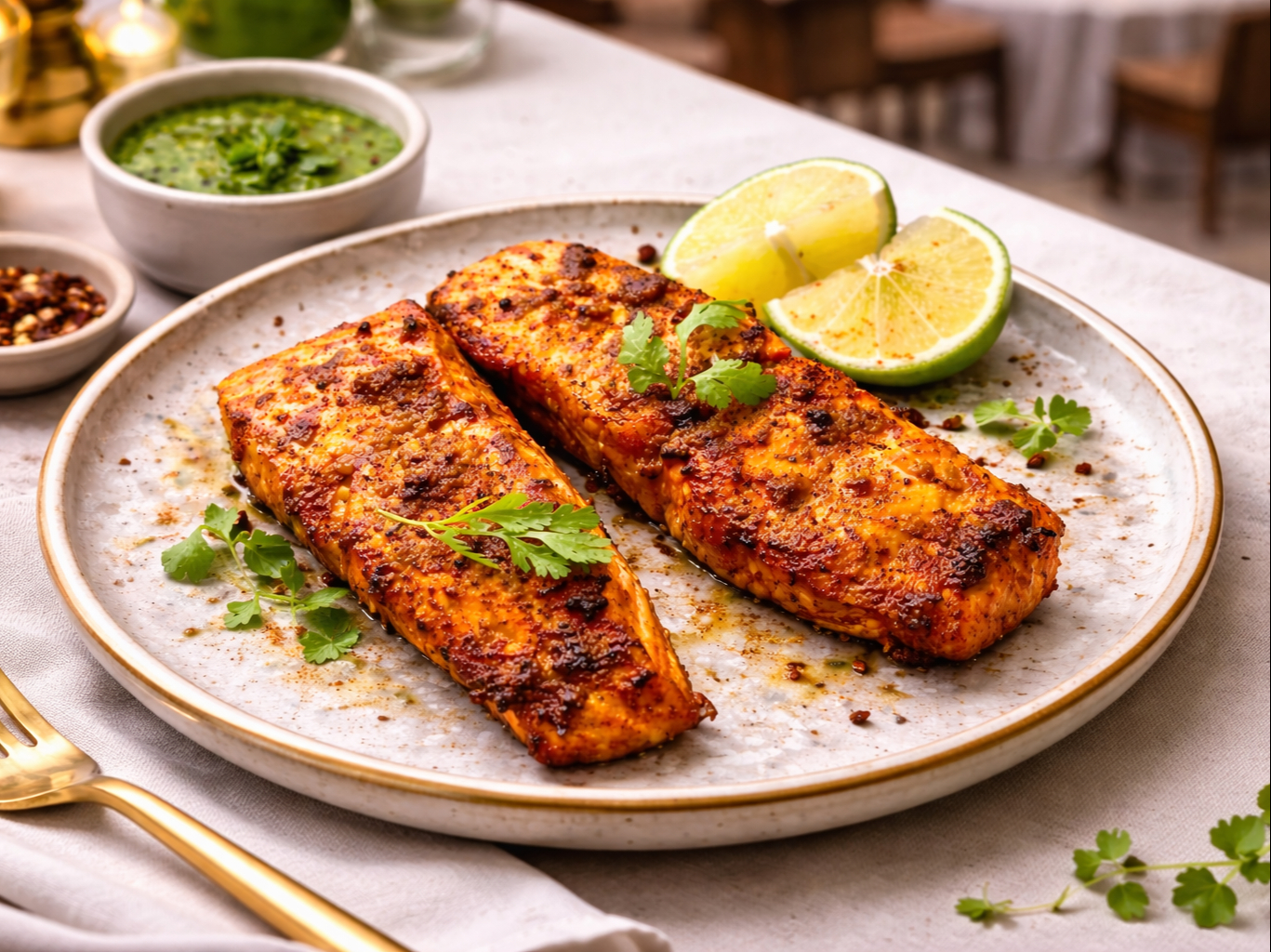 Tandoori Salmon (Halal).