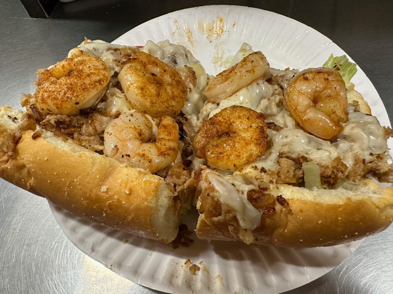 Shrimp Chicken Steak.
