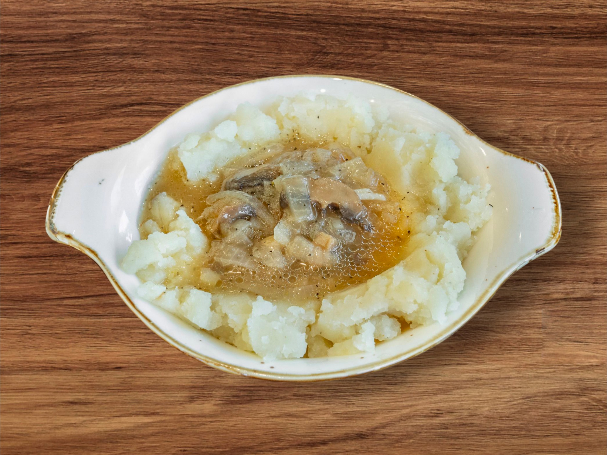 Mashed Potato and Mushrooms.