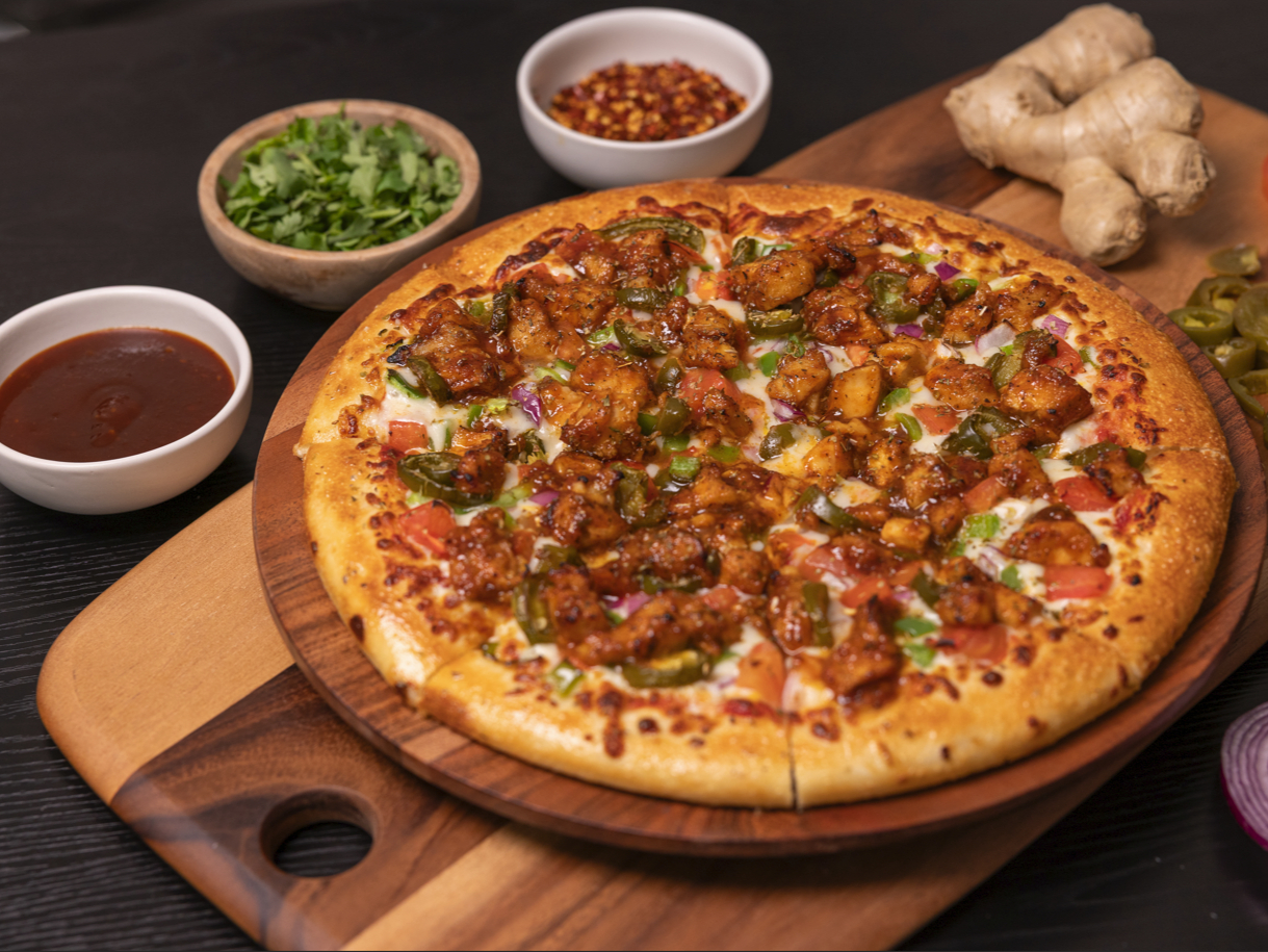 Korean Chili Chicken Pizza.