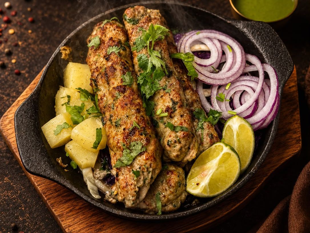 Chicken Seekh Kebab.