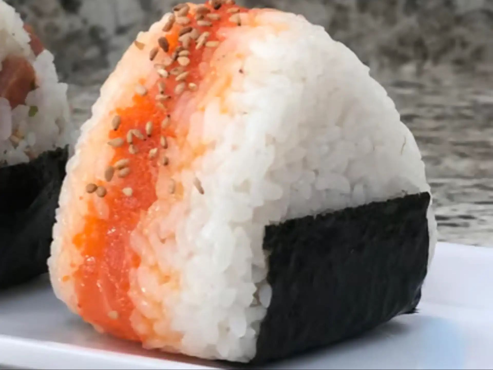 Spicy Salmon Onigiri.