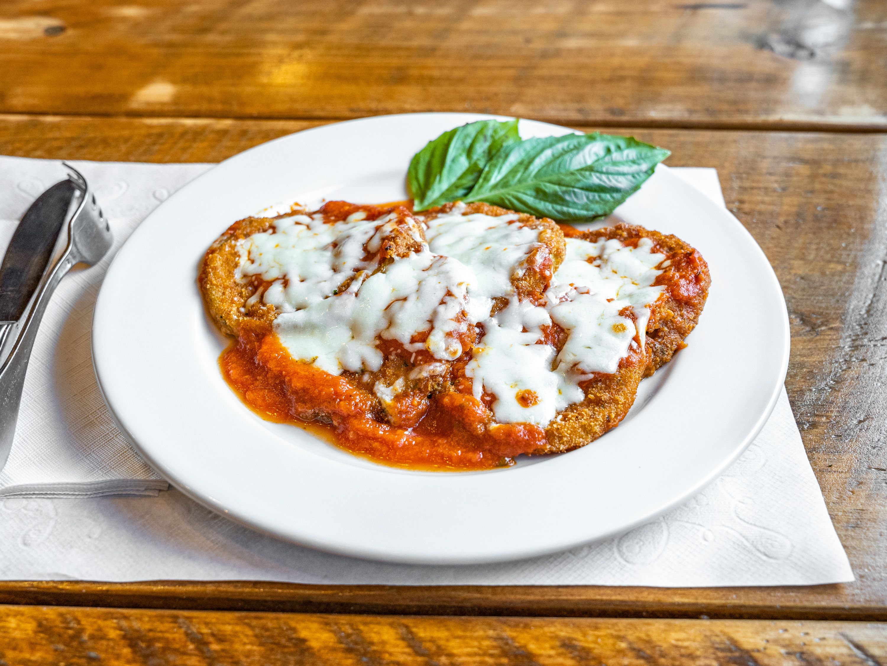 Eggplant Parmigiana Entree.