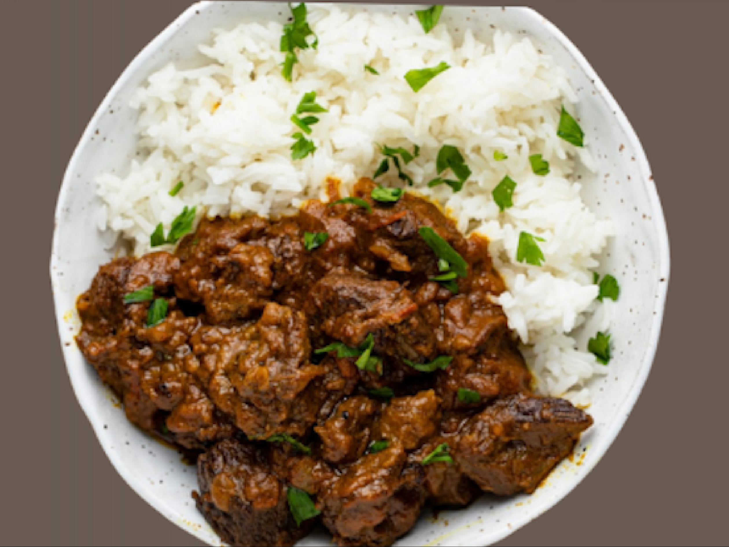 Beef Curry W/ Rice.