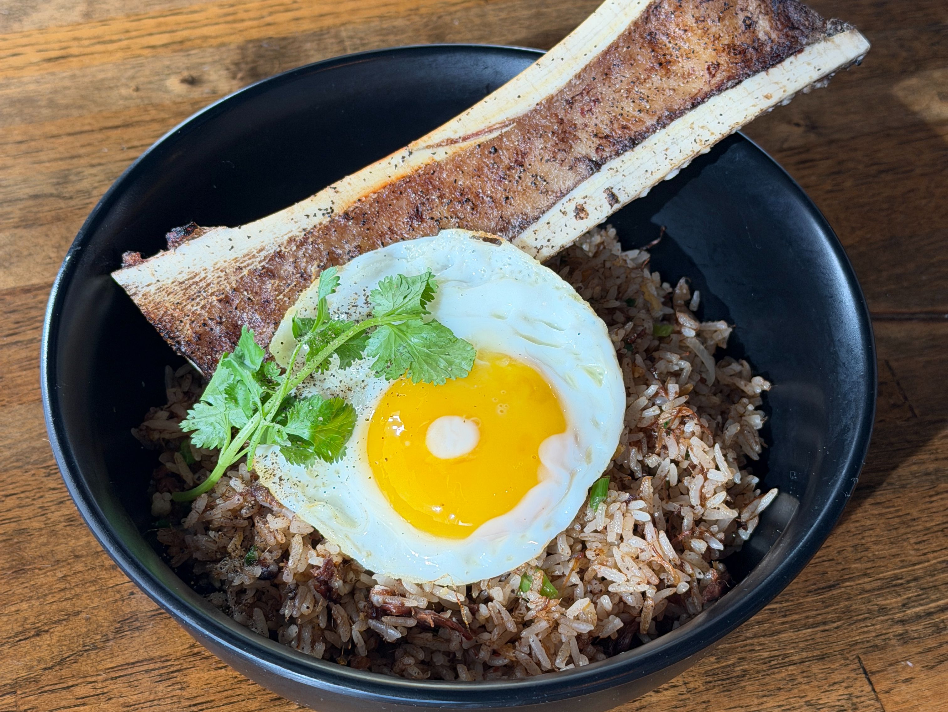 Beef Shank Egg Fried Rice w/ Fried Egg.
