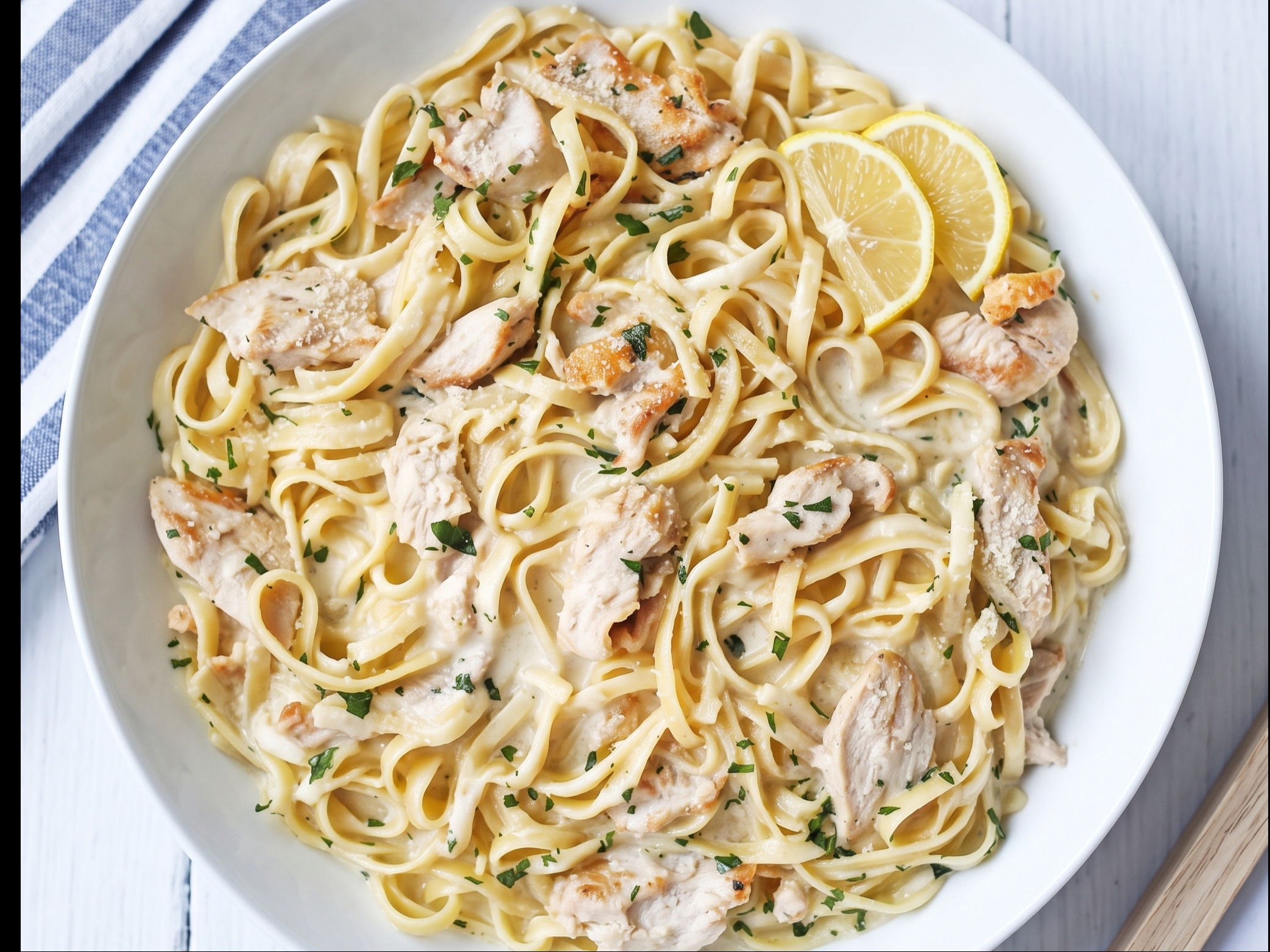 Chicken Alfredo.