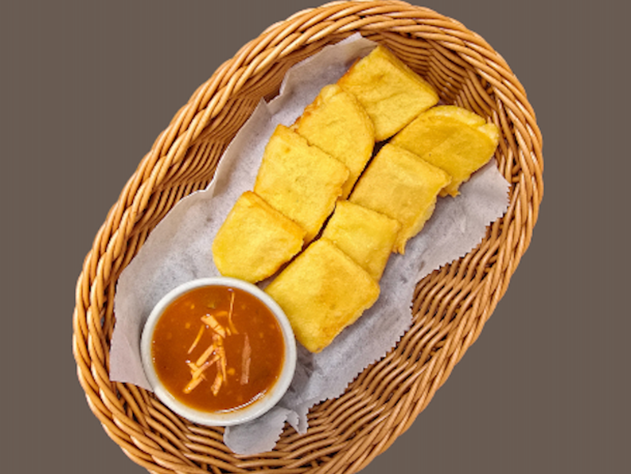 Tofu Fried (Tofu Kyaw) 6 pieces.