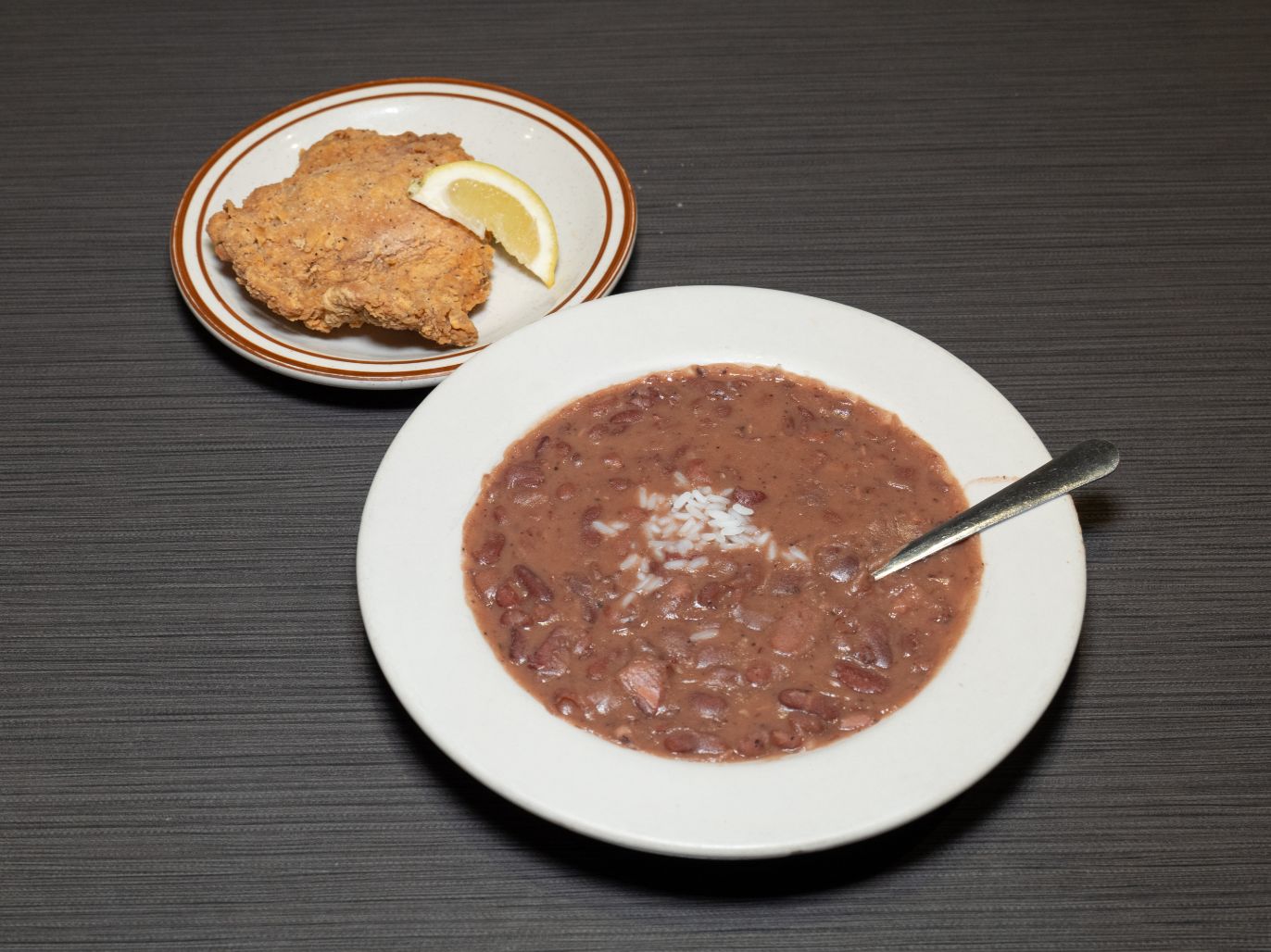 Red Beans & Rice w/ Pork Chop.