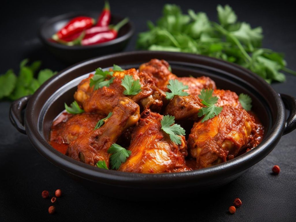 CHICKEN KARAIKUDI CURRY.