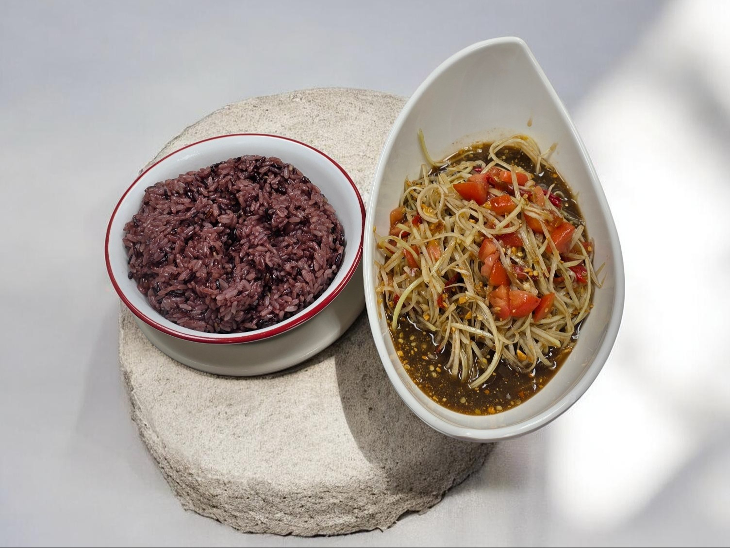 Papaya Salad w/Sticky Rice.