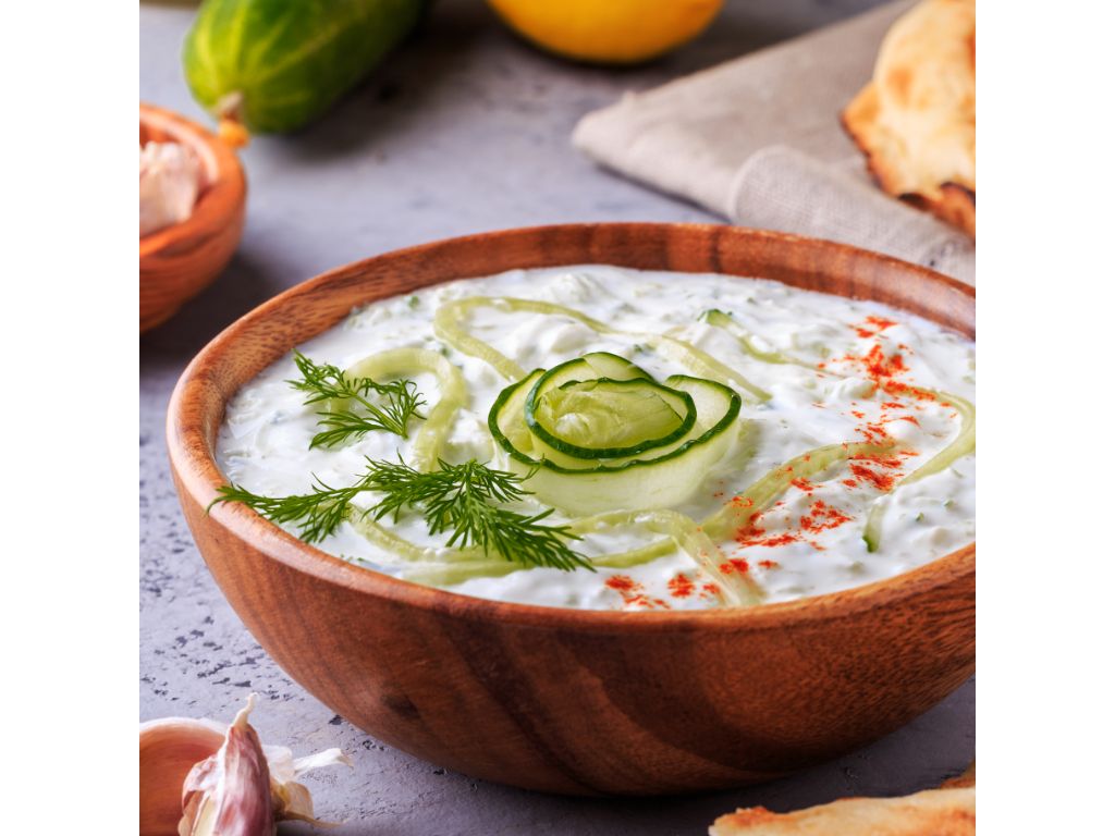 Tzatziki with pita.