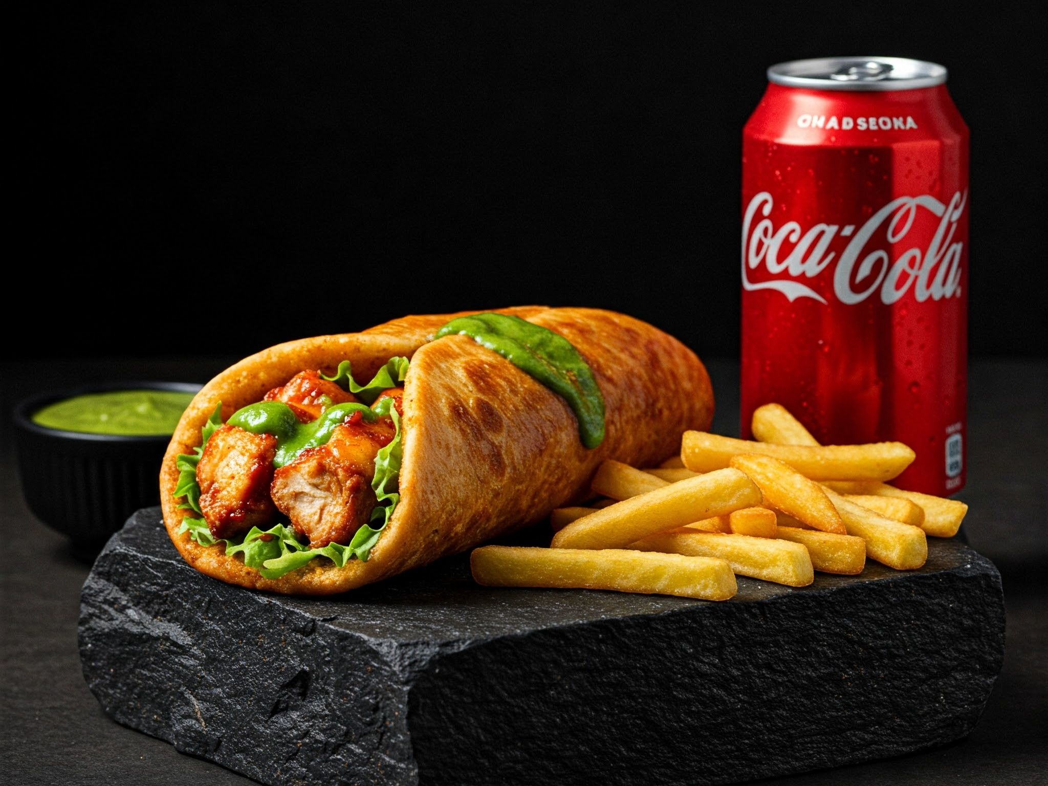 Chicken Kabab Roll Meal.