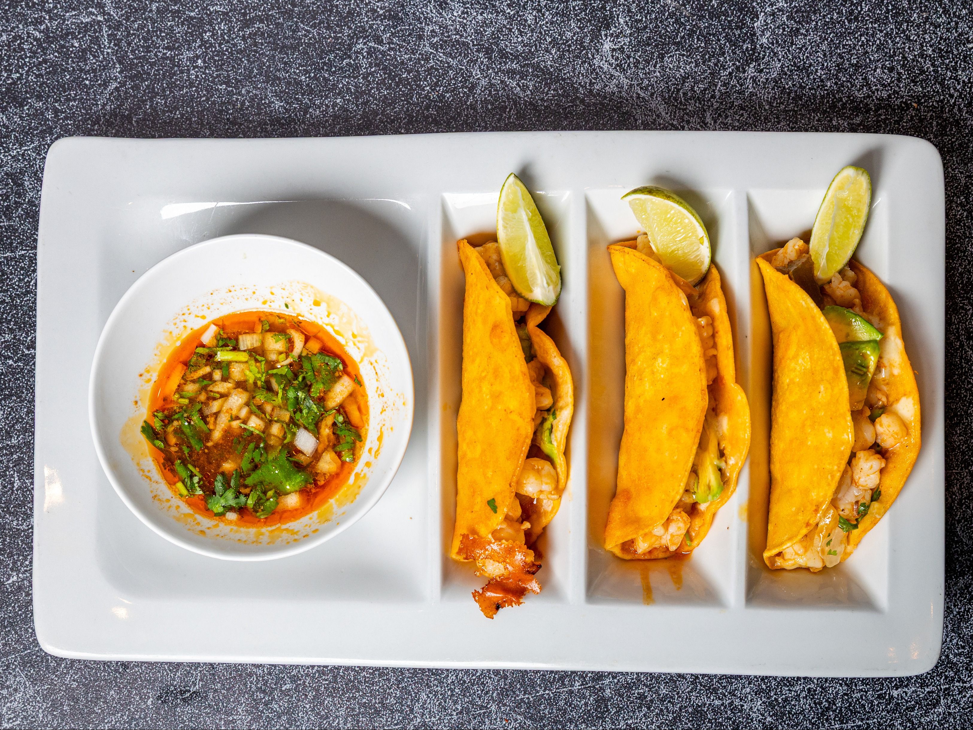 Shrimp Tacos Birria.