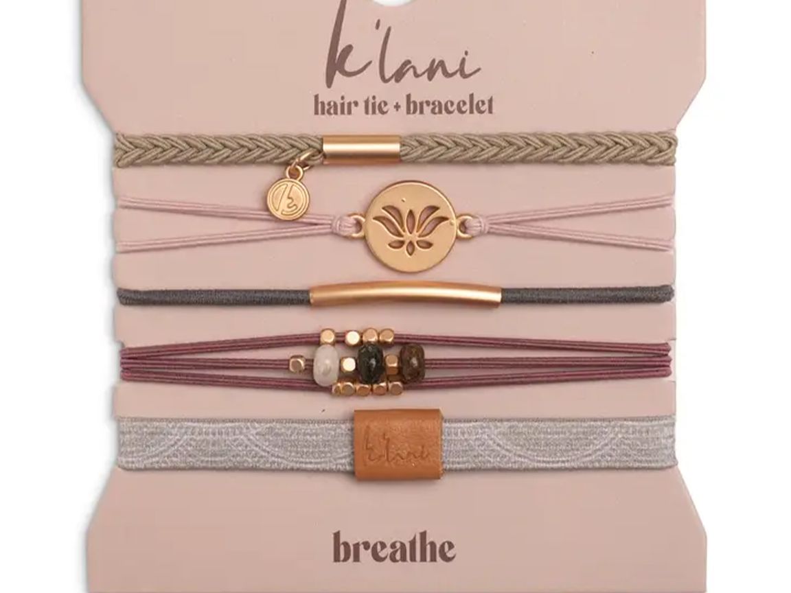 "Breathe" Lotus Flower Yoga Inspired Hair Tie Bracelets.