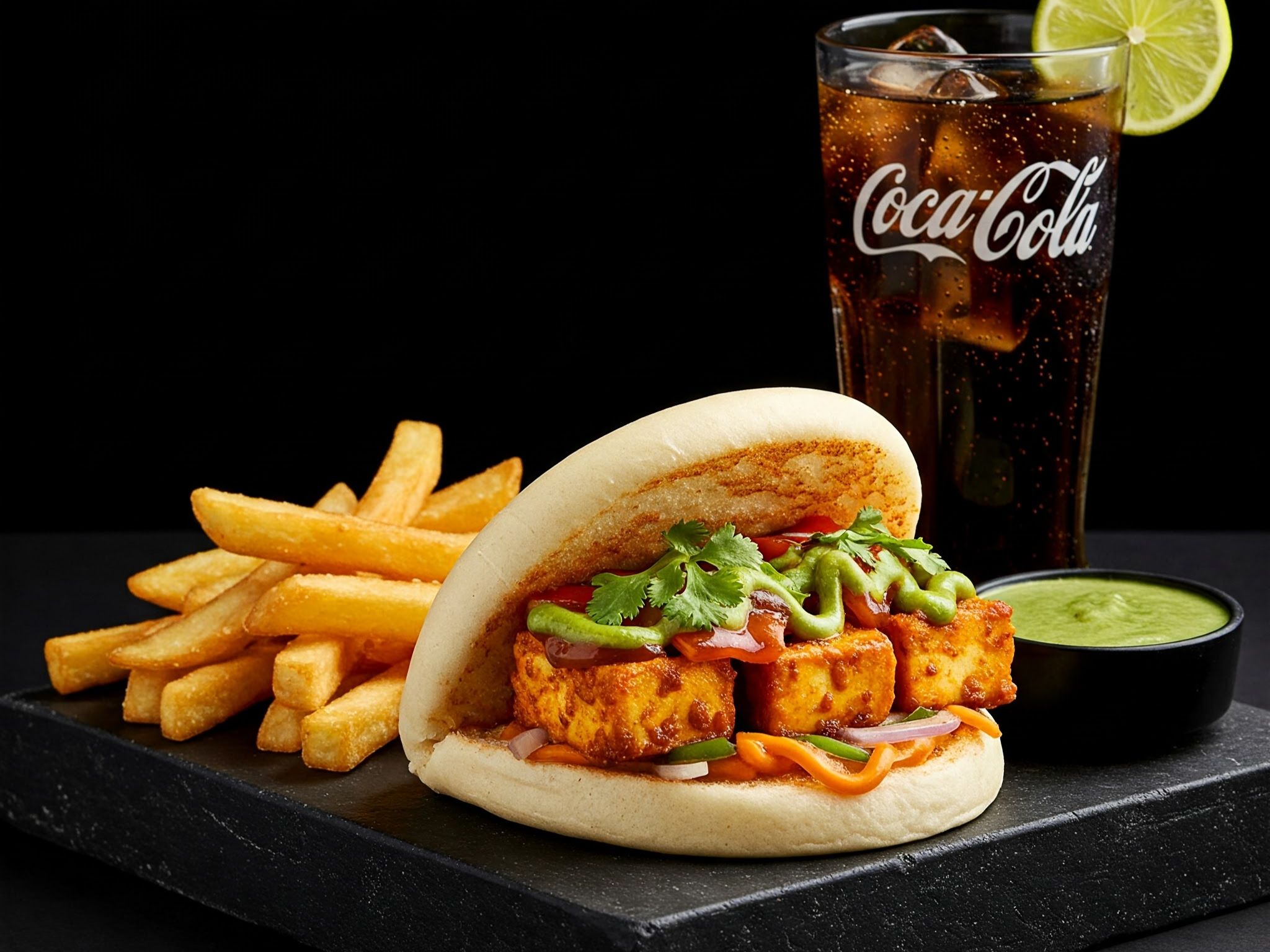 Paneer Bao Bun Meal.